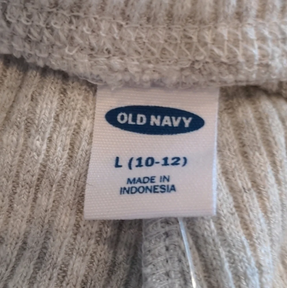 Old Navy Ribbed Light Gray Drawstring Waist Joggers with Pockets size Large